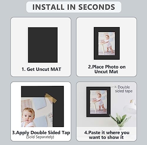 Somime Pack of 12 Uncut Black Matboards