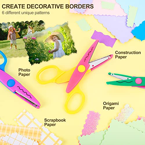 6 Pack Zig Zag Decorative Craft Scissors