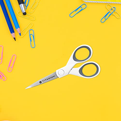 Westcott Titanium Micro-Tip Crafting Scissors, White/Gray