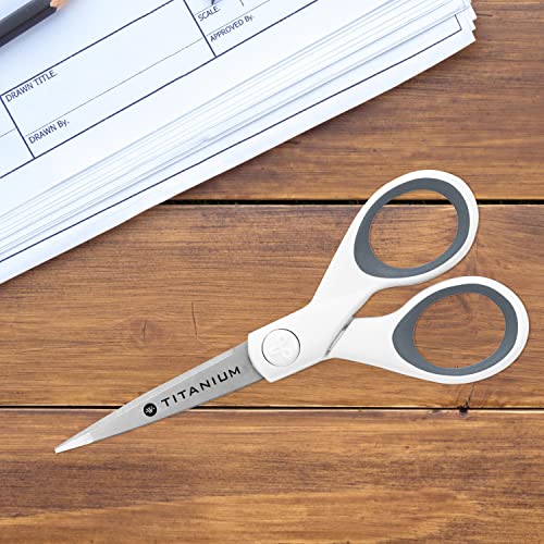 Westcott Titanium Micro-Tip Crafting Scissors, White/Gray
