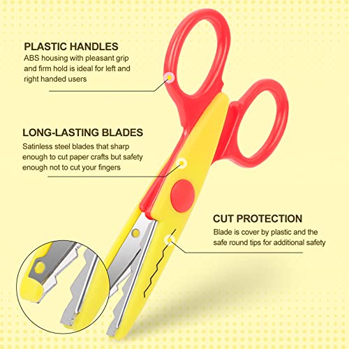 6 Pack Zig Zag Decorative Craft Scissors