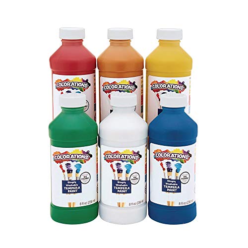 6 Color Washable Tempera Paint Set, Non-Toxic Vibrant Art