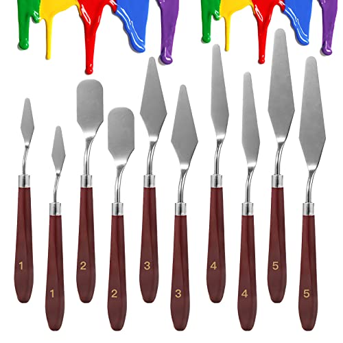 CUALORK Palette Knife Set - 10PCS Stainless Steel