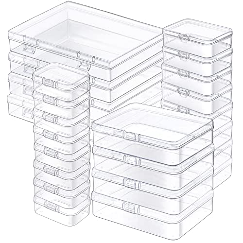 24-Pack Mixed Sizes Mini Plastic Containers for Art Supplies