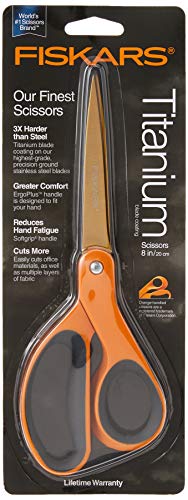 Fiskars SoftGrip Titanium Scissors - 8" Artistic Orange