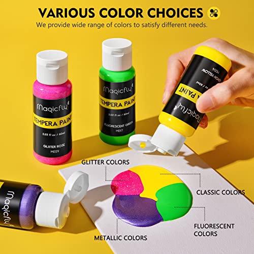 30 Colors of Washable Tempera Paint for Kids