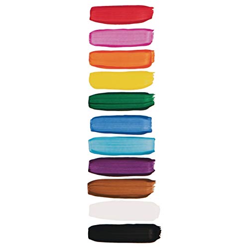 Colorful Liquid Tempera Paint Set: 12 Bottles, 11 Colors