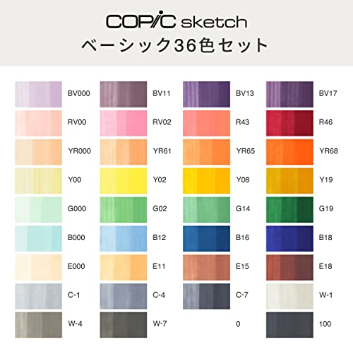 Copic Sketch 36 Color Set - Multicolor Illustration