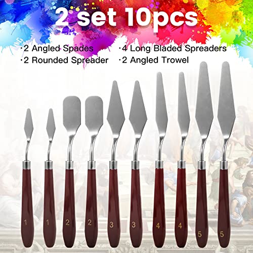 CUALORK Palette Knife Set - 10PCS Stainless Steel
