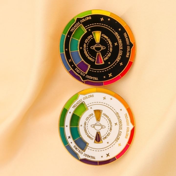 Spinning Color Wheel Enamel Pin - Artsy Lapel Badge