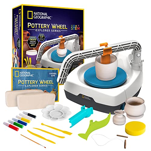Kids Pottery Wheel Kit - Sculpting Tools, Clay, Apron