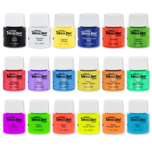 18 Color Children's Washable Tempera Paint Set
