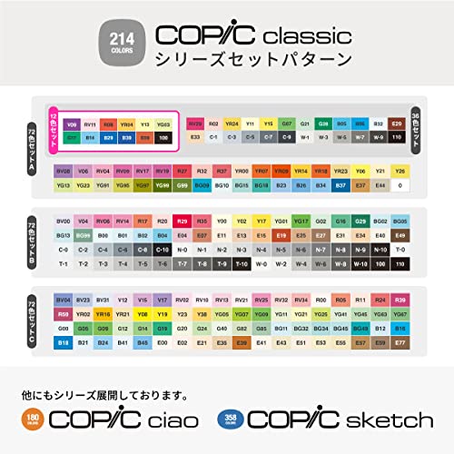 Copic Classic Alcohol Markers 12pc Set - Basic