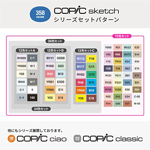 Copic Sketch Complete 72 Color Set