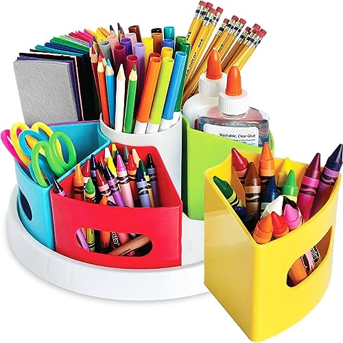 Rotating Art Supplies Organizer for Kids, Teachers, and Crafts