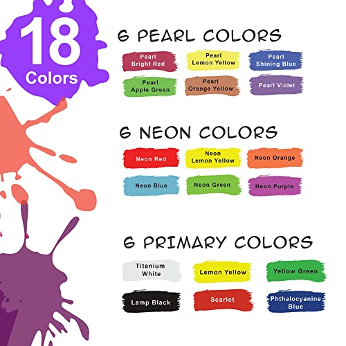 18 Color Children's Washable Tempera Paint Set