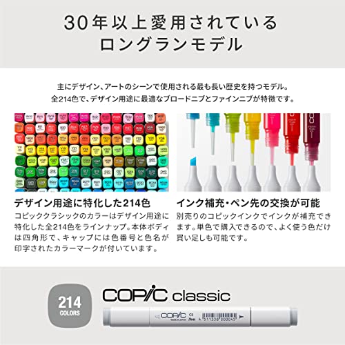 Copic Classic Alcohol Markers 12pc Set - Basic