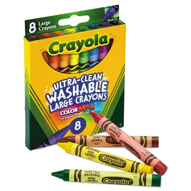 Crayola Ultra-Clean Washable Crayons, 8 Colors/Box