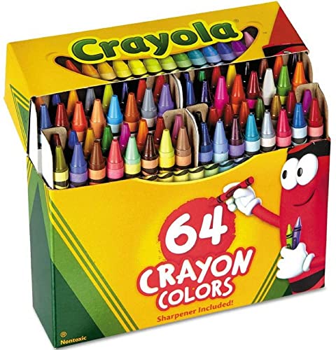 64-Color Art Crayons with Sharpener - Assorted Hues