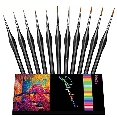 11-Piece Ergonomic Grip Miniature Paint Brush Set