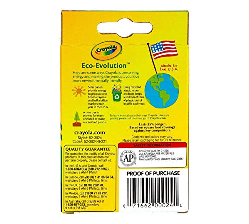 Crayola 24 Crayons - Non-Toxic Colorful School Supplies