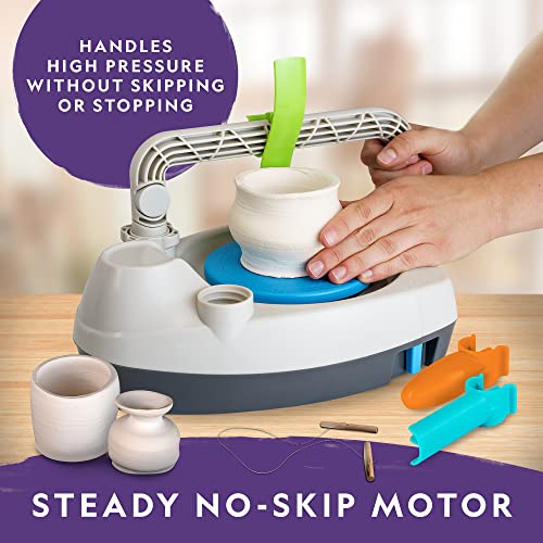 Kids Pottery Wheel Kit - Sculpting Tools, Clay, Apron
