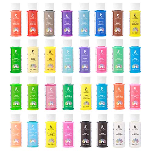 32 Pack Washable Tempera Paints - Non-Toxic Colors
