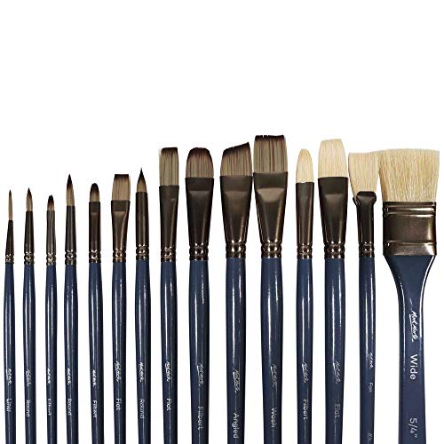 15-Piece Premium Paint Brush Set for Watercolour, Acrylic, Oil
