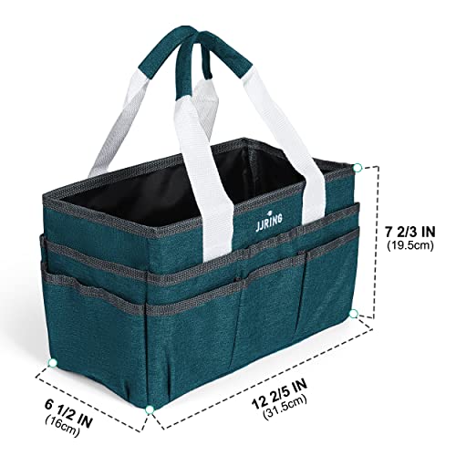 JJRING Craft Organizer Tote Bag: Bluish Green Art Storage