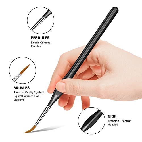 11-Piece Ergonomic Grip Miniature Paint Brush Set