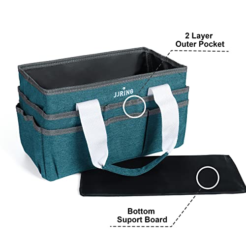 JJRING Craft Organizer Tote Bag: Bluish Green Art Storage
