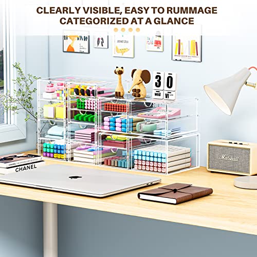 16-Drawer Makeup Organizer & Desk Accessories for Art Supplies