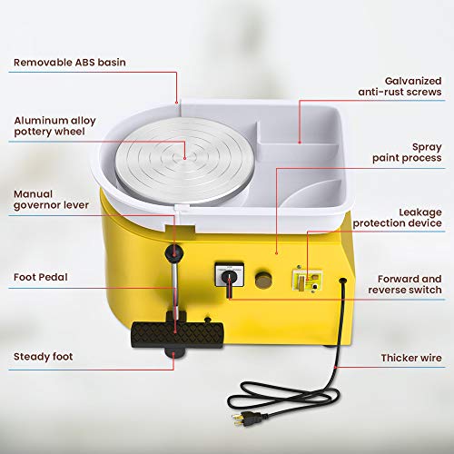 ANBULL Electric Pottery Wheel Machine - 25cm