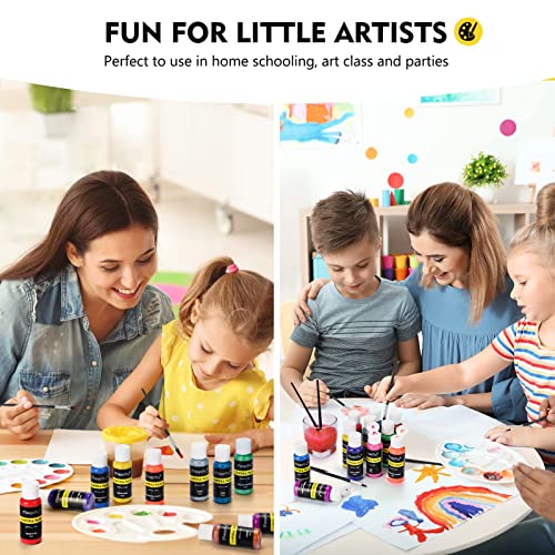 30 Colors of Washable Tempera Paint for Kids