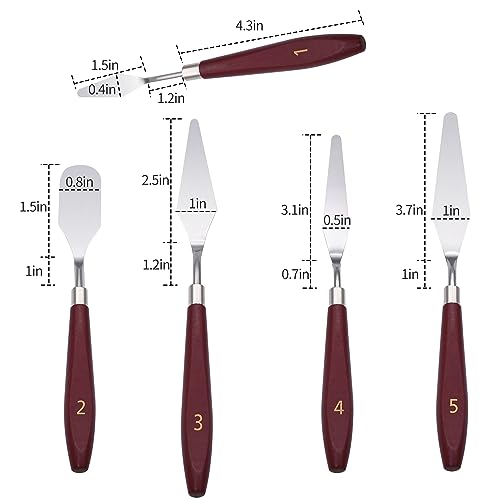 Professional Stainless Steel Palette Knife Set (5pcs)