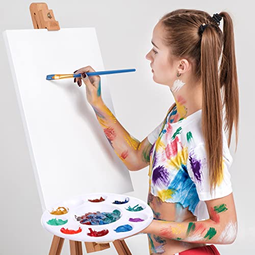 Paint Brush Palette Set, 18 Packs of 180 Pcs Brushes and 18 Pcs Round Paint Tray Palettes Paint Pallets for Adults Art Paintbrush Sets for Kids Nylon Hair Paint Brushes Acrylic Oil Watercolor Painting