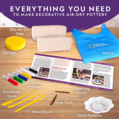 Kids Pottery Wheel Kit - Sculpting Tools, Clay, Apron