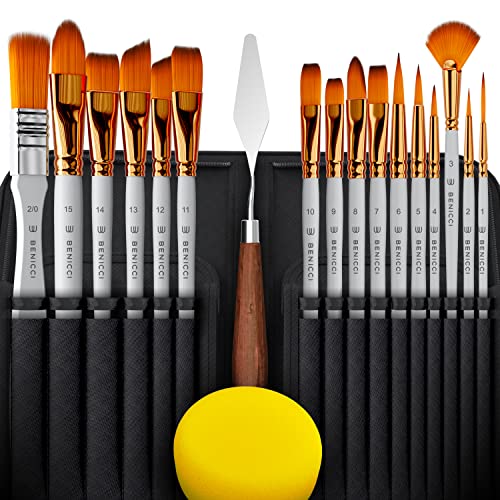 16-Piece Artist Paint Brush Set with Bonus Accessories