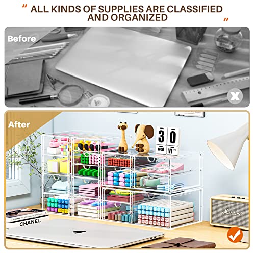 16-Drawer Makeup Organizer & Desk Accessories for Art Supplies