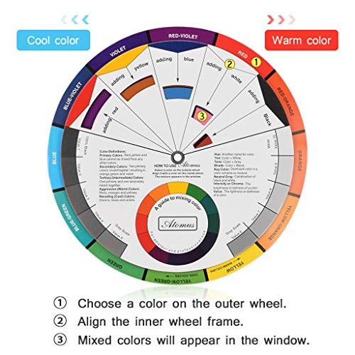 Color Wheel for Art, Makeup, Painting, Tattoo (9.25inch)