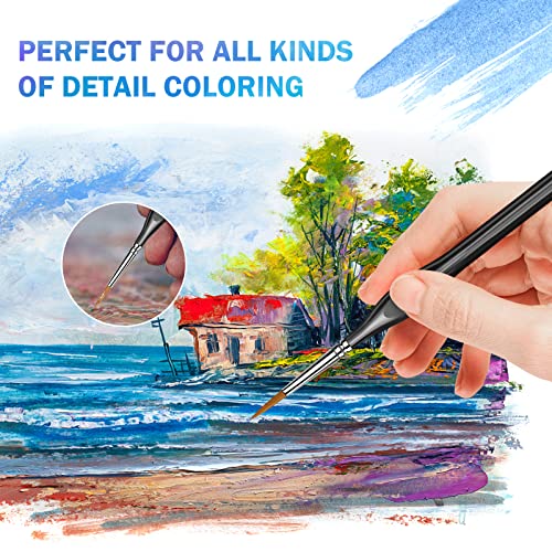 11-Piece Ergonomic Grip Miniature Paint Brush Set