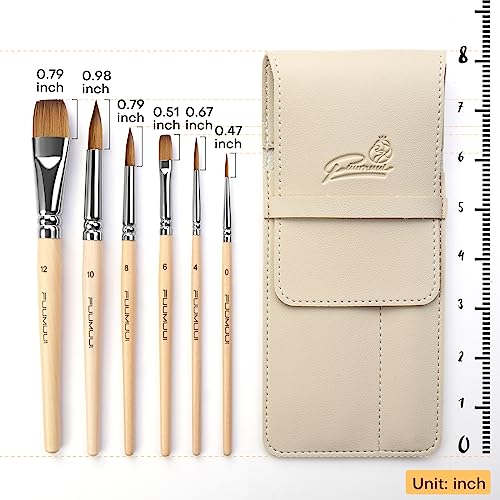 Professional Sable Watercolor Brushes for Artists - 6pcs