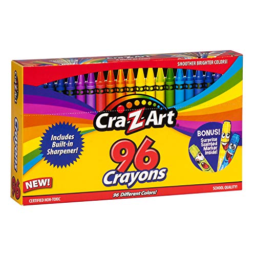 Cra-Z-Art 96 Crayons with Sharpener - Flip-Top Box