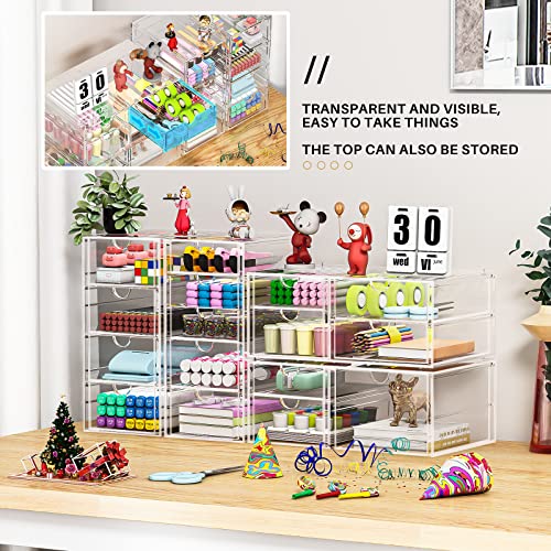 16-Drawer Makeup Organizer & Desk Accessories for Art Supplies