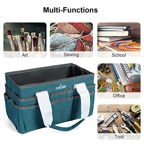JJRING Craft Organizer Tote Bag: Bluish Green Art Storage