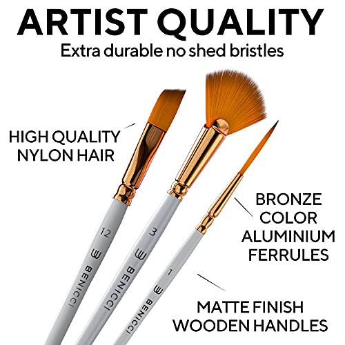 16-Piece Artist Paint Brush Set with Bonus Accessories