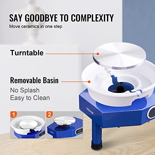 10in Ceramic Pottery Wheel with Foot Pedal