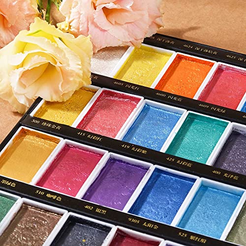 36 Classical Pearlescent Colors Watercolor Paint Set by Paul Rubens