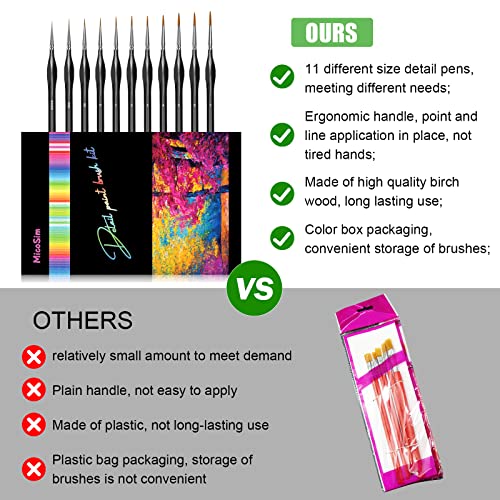 11-Piece Ergonomic Grip Miniature Paint Brush Set