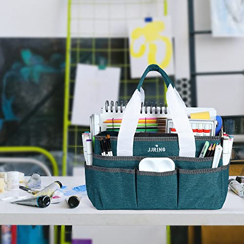 JJRING Craft Organizer Tote Bag: Bluish Green Art Storage